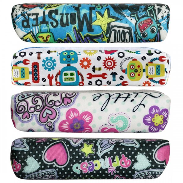 جامدادی طرح عروسکی رنگ رندم تک زیپ